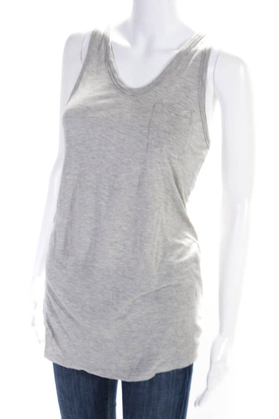 T Alexander Wang Womens Scoop Neck Racerback Sleeveless Tank Top Gray Size S