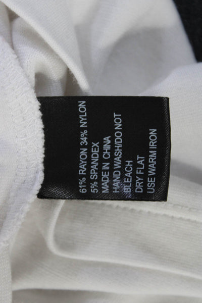 Toccin Womens Jersey Knit Crew Neck Tank Top T-Shirt White Size XS