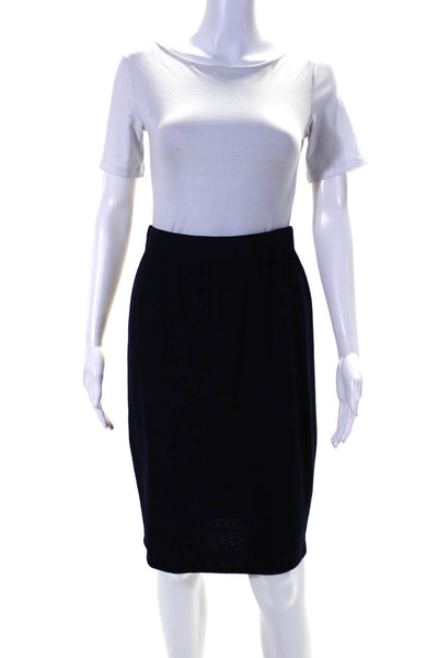 St. John Collection By Marie Gray Womens Knitted Elastic Midi Skirt Navy Size 6