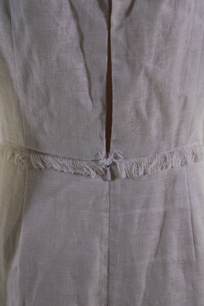 Stevie May Womens Linen Raw Trim V neck Strappy Shift Dress Pink Size M