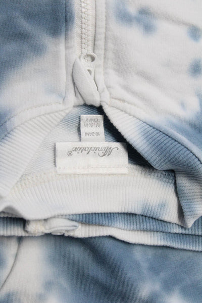 Miniclasic Long Sleeves Full Zip Sweatshirt Blue White Tie Dye Size 18-24 Lot 2