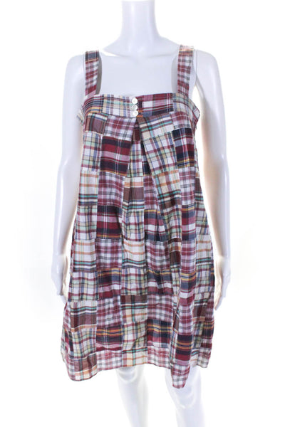 J Crew Soft Joie Womens Cotton Square Neck Plaid Shift Dress Red Size 6 S Lot 2