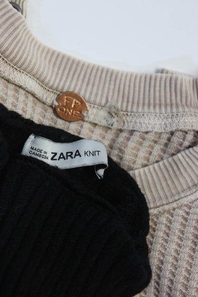 FP One by Free People Zara Womens Sweaters Beige Size Extra Small Small Lot 2