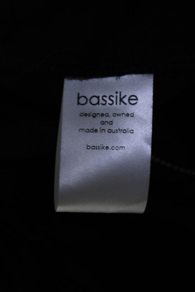 Bassike Womens Mid Rise Drawstring Slim Leg Cropped Pants Black Size 0