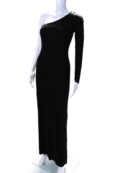 David Meister Womens Black One Shoulder Long Sleeve Bodycon Dress Size 2