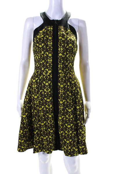 Robert Rodriguez Womens Yellow Printed Sleeveless Fit & Flare Dress Size 2