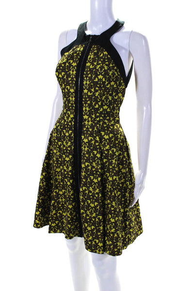 Robert Rodriguez Womens Yellow Printed Sleeveless Fit & Flare Dress Size 2