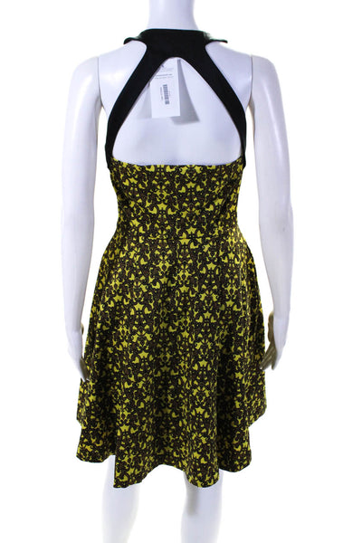 Robert Rodriguez Womens Yellow Printed Sleeveless Fit & Flare Dress Size 2