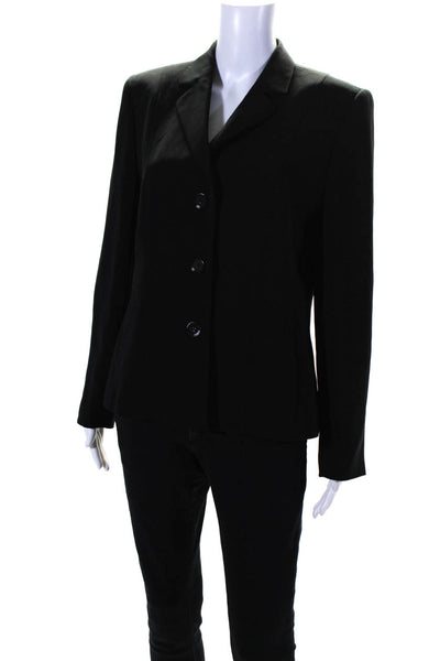 BASLER Womens Black Three Button Long Sleeve Blazer Jacket Size 40