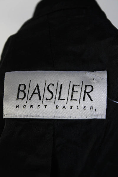 BASLER Womens Black Three Button Long Sleeve Blazer Jacket Size 40