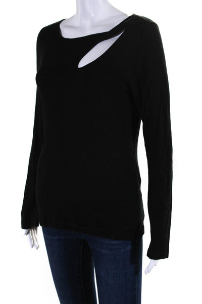 Philosophy By Republic Womens Cut Out Scoop Neck Sweatshirt Black Size Medium