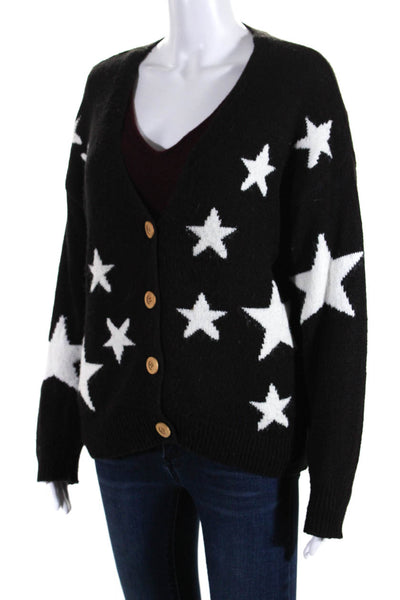 Aqua Elan Womens Cold Shoulder Star Sweaters Red Black Size Small Lot 2