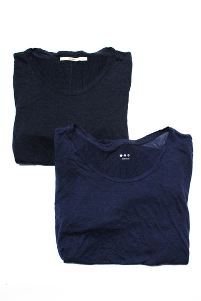 Three Dots J Brand Womens Long Sleeve Scoop Neck Shirt Navy Small Medium Lot 2