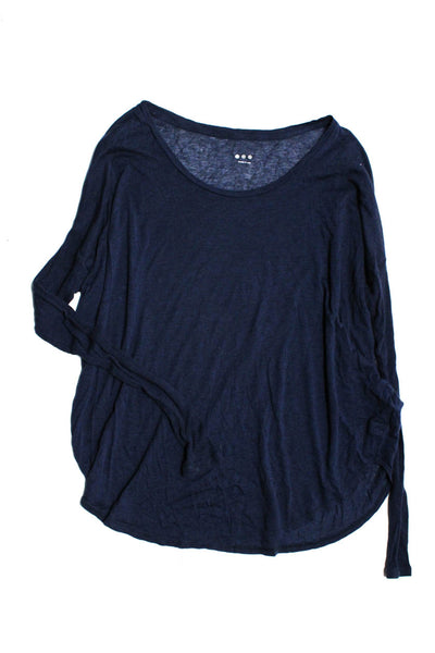 Three Dots J Brand Womens Long Sleeve Scoop Neck Shirt Navy Small Medium Lot 2