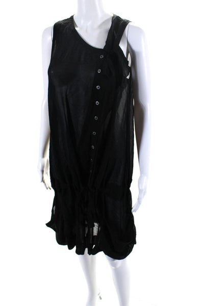 AllSaints Co Ltd Spitalfields Womens Black Silk Sleeveless Shift Dress Size 6