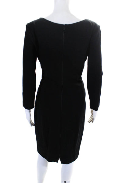 Narciso Rodriguez Womens Back Zip Scoop Neck Sheath Dress Black Size IT 44