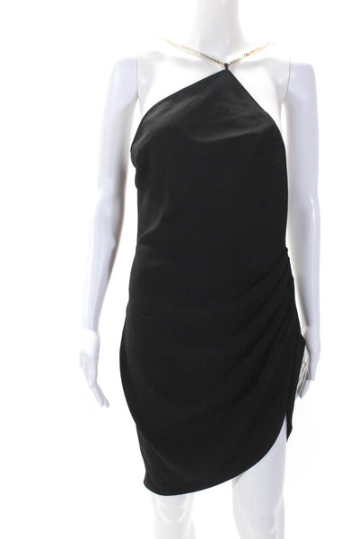 Amanda Uprichard Womens Chain Link Sleeveless Dress Black Size Medium