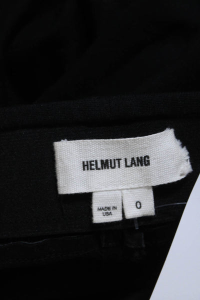 Helmut Lang Womens Leather Trim Elastic Waist Low-Rise Leggings Black Size 0