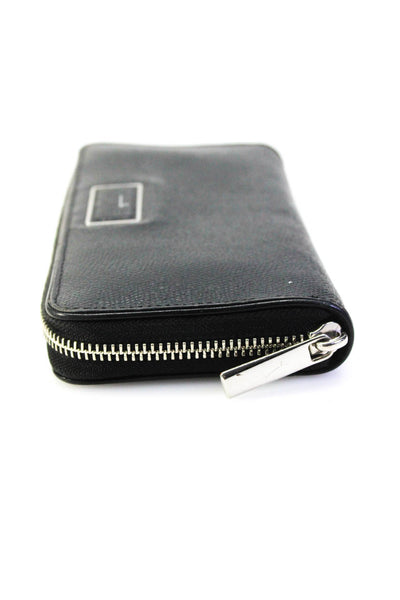 Tumi Womens Pebble Grain Leather Zip Around Card Holder Black Wallet 8"