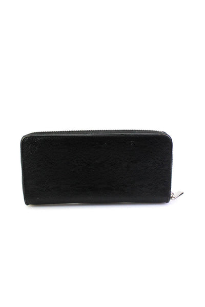 Tumi Womens Pebble Grain Leather Zip Around Card Holder Black Wallet 8"
