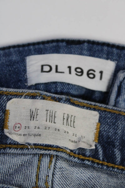 We The Free DL1961 Womens Skinny Cropped Jeans Blue Denim Size 24 25 Lot 2