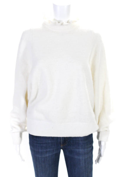 Scotch And Soda Womens Pullover Mock Neck Sweatshirt White Size Large