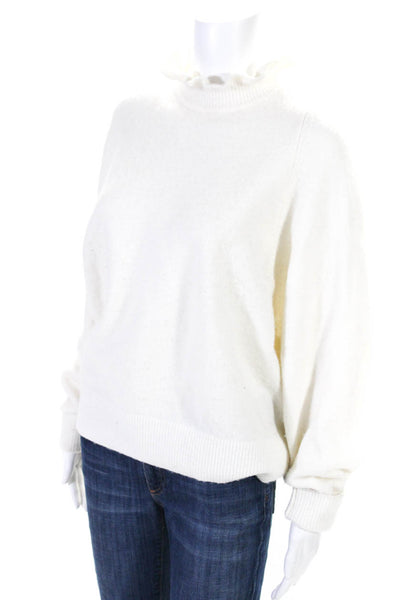 Scotch And Soda Womens Pullover Mock Neck Sweatshirt White Size Large