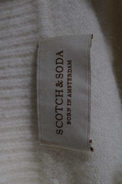 Scotch And Soda Womens Pullover Mock Neck Sweatshirt White Size Large