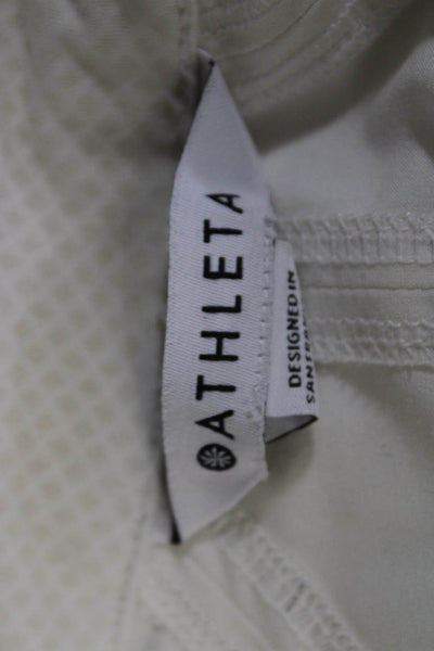 Athleta Womens Long Sleeve Half Zip Collared Lightweight Jacket White Size Large