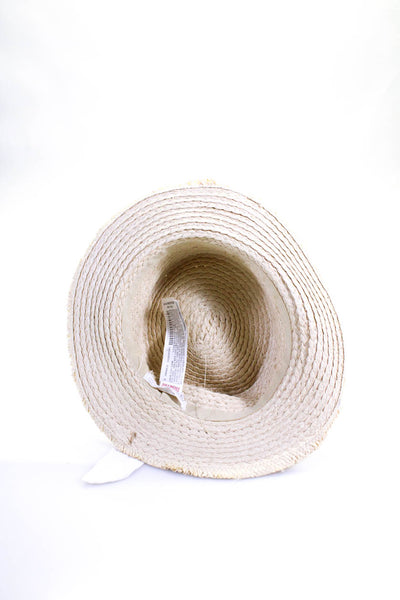 Zara Jocelyn Womens Woven Straw Wide Brim Sun Hat Beige Size OS Lot 2