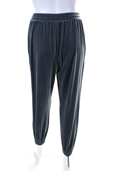 Toccin Womens Velour Drawstring Waist High-Rise Tapered Sweatpants Blue Size XS