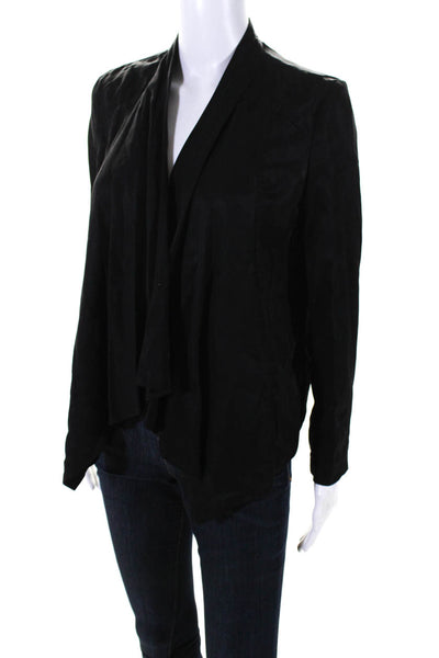 Gentle Fawn Womens Black Lace Back Open Back Long Sleeve Blazer Size S