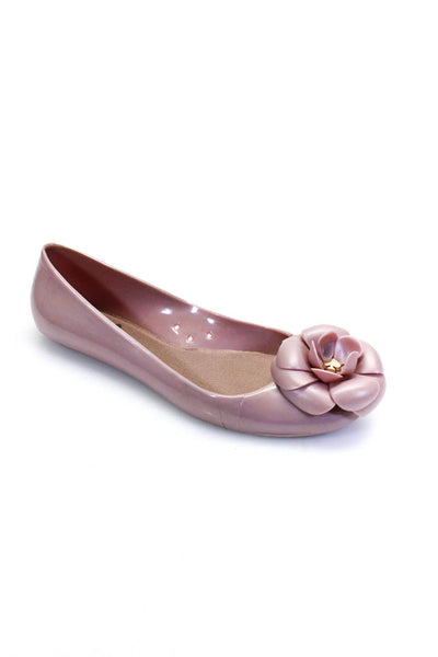 Kate Spade New York Womens Floral Applique Slide On Ballet Flats Pink Size 5