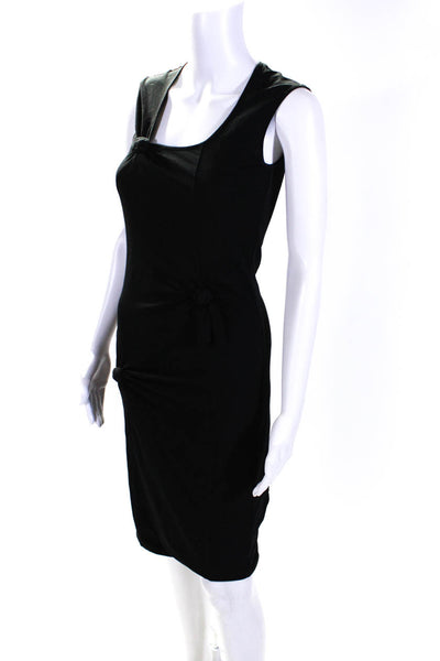 Helmut Lang Womens Knotted Jersey Sleeveless Sheath Dress Black Size XS