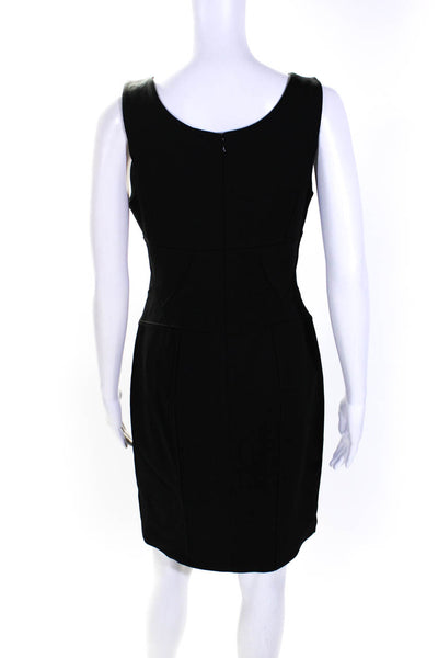 Robert Rodriguez Womens Ponte Patchwork Scoop Neck Sheath Dress Black Size 10