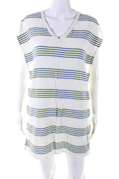 J Crew Womens Cotton Striped V-Neck Sleeveless Pullover Mini Dress Tan Size XXS