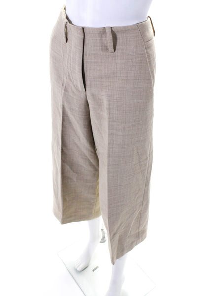 COS Womens Two Pocket Hook Closure High-Rise Wide Leg Pants Beige Size 2