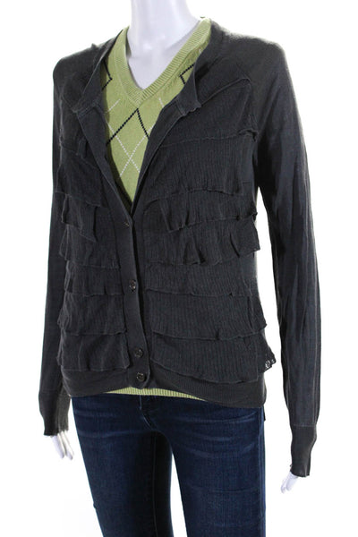 J Crew Brooks Brothers Womens Cardigan Sweater Vest Green Small Medium Lot 2