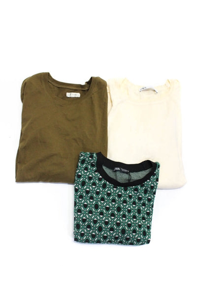 Madewell Zara Womens Sweaters Tops T-Shirt Green Size L S Lot 3