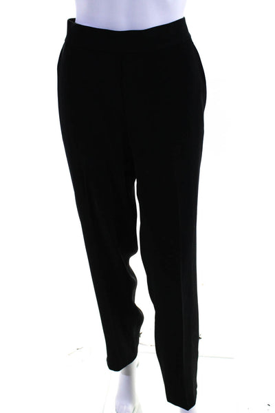 Vince Womens Elastic Waistband High Rise Pleated Trouser Pants Black Size Large