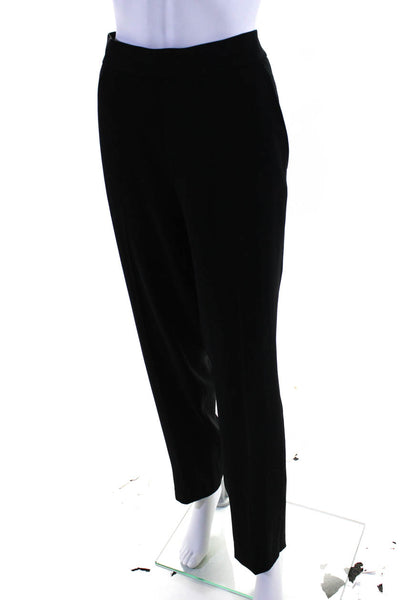 Vince Womens Elastic Waistband High Rise Pleated Trouser Pants Black Size Large