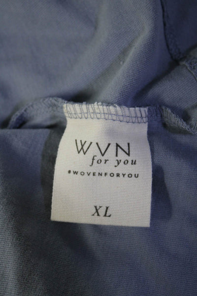 WVN For You Womens Long Sleeve Crew Neck Twist Front Shirt Gray Cotton Size XL