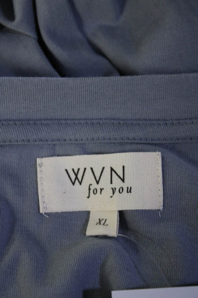 WVN For You Womens Long Sleeve Crew Neck Twist Front Shirt Gray Cotton Size XL