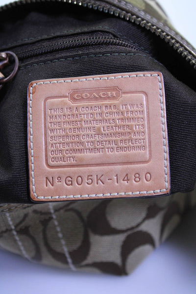 Coach Jacquard C Monogram Adjustable Belt Buckle Small Top Handle Handbag Brown