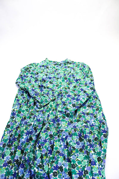 J Crew Women's Ruffle Long Sleeves Button Up Floral Blouse Size XXS Lot 2