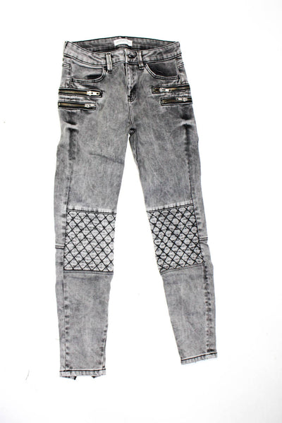 Zara Women's Midrise Five Pockets Distress Skinny Denim Pant Gray Size 2 Lot 3