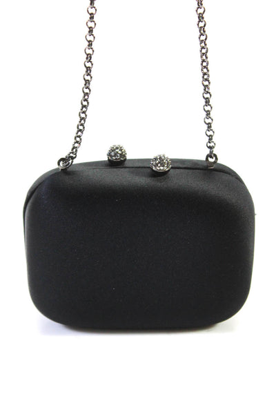 KOTUR Womens Black Crystal Embellished Small Clutch Bag Handbag