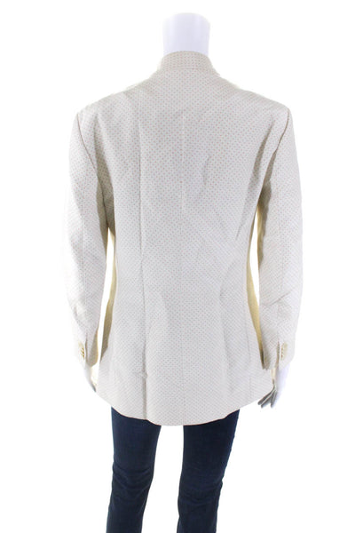 3.1 Phillip Lim Women Polka Dot Print Double Breasted Blazer Jacket Ivory Size 4