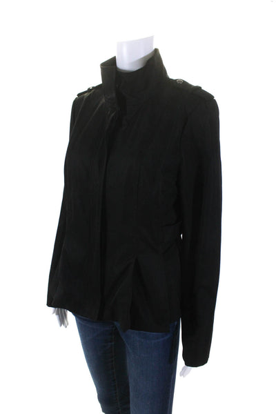 Cynthia Rowley Women's Long Sleeves Full Zip Pockets Jacket Black Size M