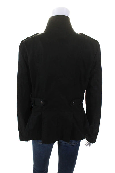 Cynthia Rowley Women's Long Sleeves Full Zip Pockets Jacket Black Size M